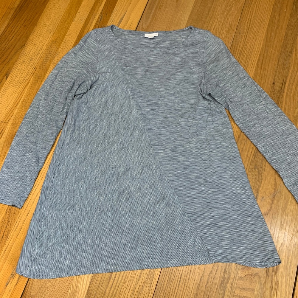 Pure Jill J. Jill Blue White Striped Cotton Long Sleeve A-Line Tunic‎ Top Small
